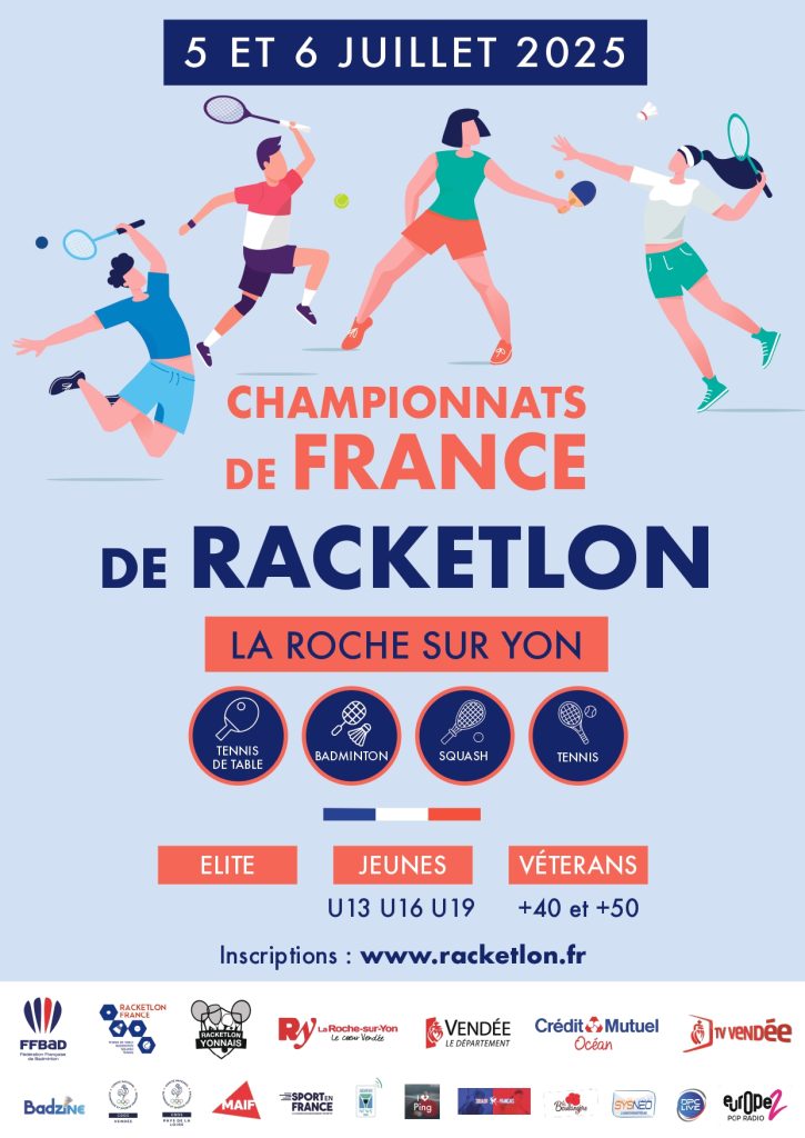 5 et 6 juillet 2025 Championnats de France de Racketlon La Roche-sur-Yon